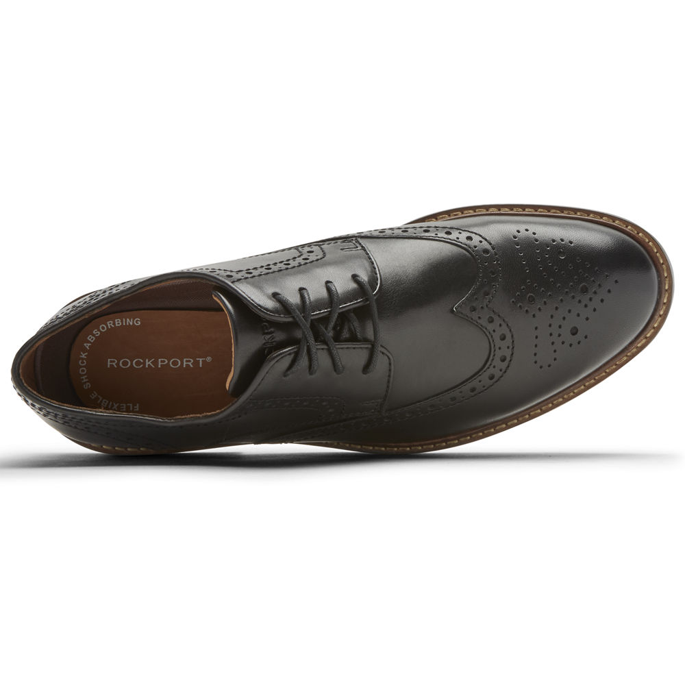 Zapatos Con Cordones Rockport Hombre Mexico - Kenton Wingtip Negros - ZCKIO1732